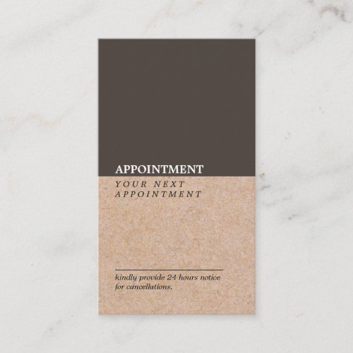 Brown Accent Kraft Printed Appointment Vertical Business Card