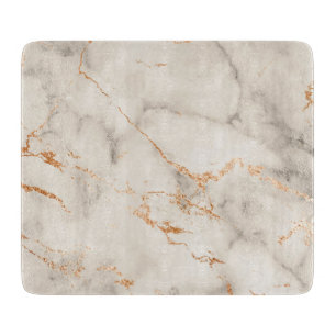 Brown Accents and White Abstract Pattern Cutting Board