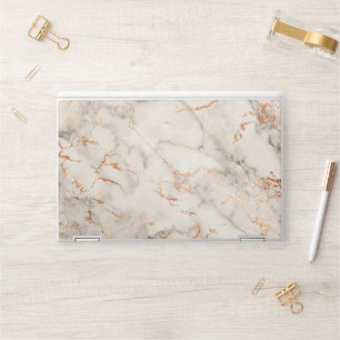 Brown Accents and White Abstract Pattern HP Laptop Skin
