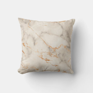 Brown Accents and White Abstract Pattern Throw Pillow