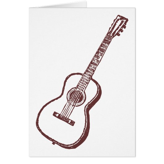 Brown Acoustic Classical Guitar Cards (Front)