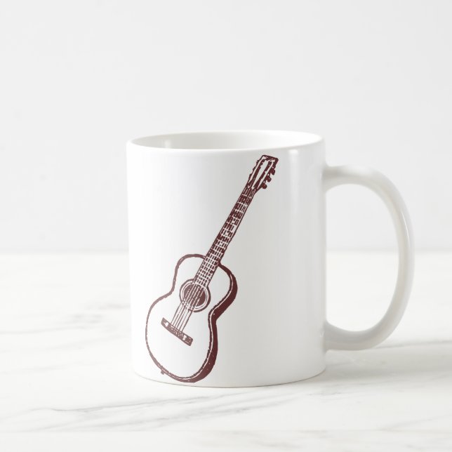 Brown Acoustic Classical Guitar Coffee Mug (Right)