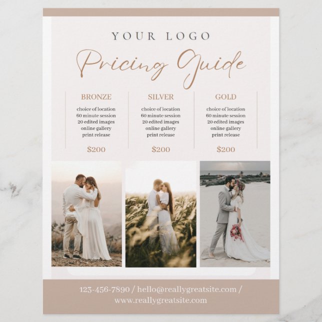 Brown Aesthetic Elegant Minimalist Photographer Flyer (Front)