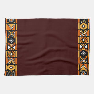 Brown African Art Kitchen Towel