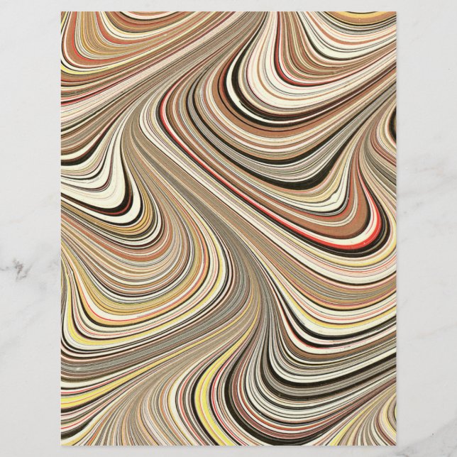 Brown Agate Marble Pattern Swirl Art & Craft Paper (Front)