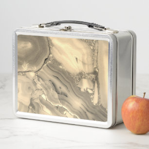 Brown Agate Metal Lunch Box