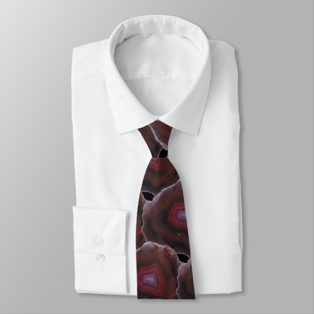 Brown Agate Neck Tie (Tied)