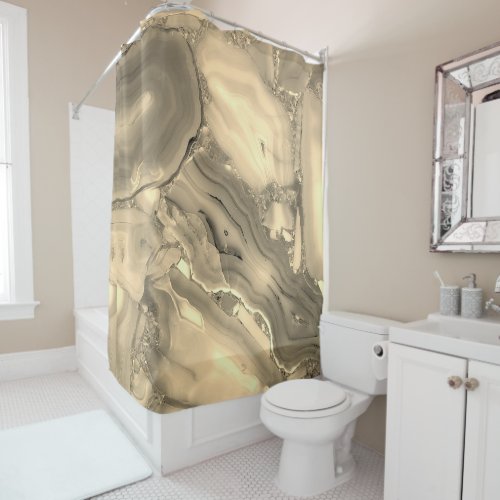 Brown Agate Shower Curtain