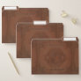 Brown aged leather framed horse-head file folder