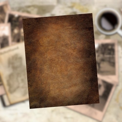Brown Aged Rustic Faux Leather Scrapbook Cardstock