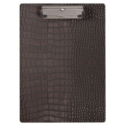 Brown Alligator Faux Leather Print Clipboard