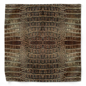 Brown Alligator Leather  Bandana