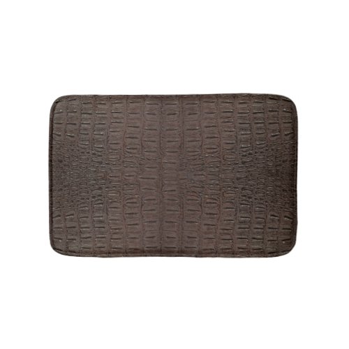 Brown Alligator Skin Print Bath Mat