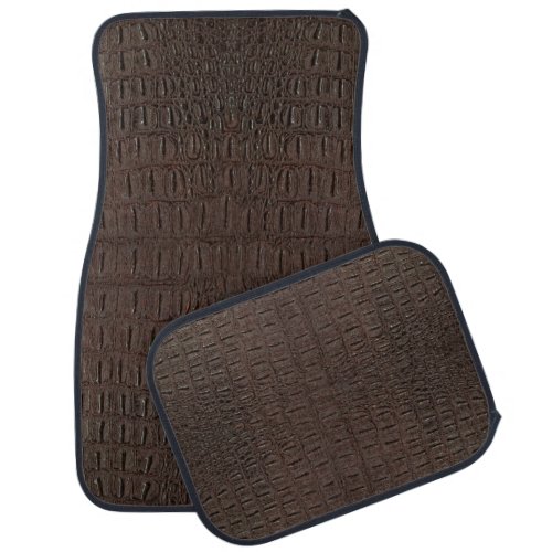 Brown Alligator Skin Print Car Floor Mat