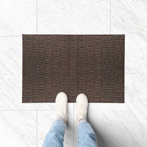 Brown Alligator Skin Print Doormat