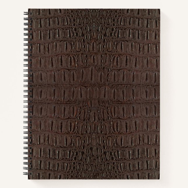 Brown Alligator Skin Print Notebook (Front)