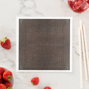 Brown Alligator Skin Print Paper Dinner Napkins