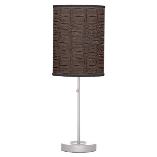 Brown Alligator Skin Print Table Lamp