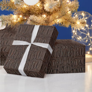 Brown Alligator Skin Print Wrapping Paper