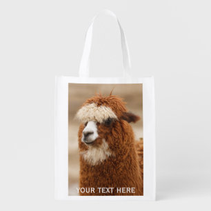 Brown Alpaca custom reusable bag