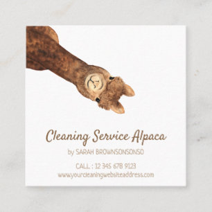 Brown Alpaca Square Business Card