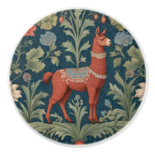 Brown Alpaca William Morris style Right Facing Ceramic Knob