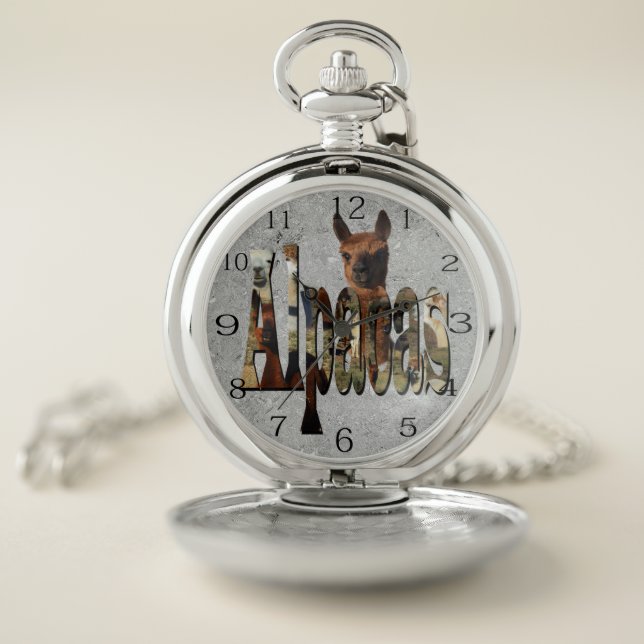 Brown Alpaca With Alpacas Logo On Silver, Pocket Watch (Inside)
