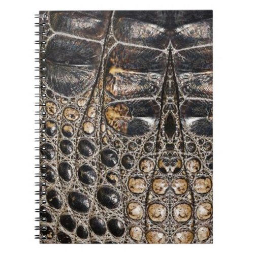 Brown American Alligator Skin Leather Print Notebook