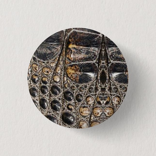 Brown American Alligator Skin Texture Button (Front)
