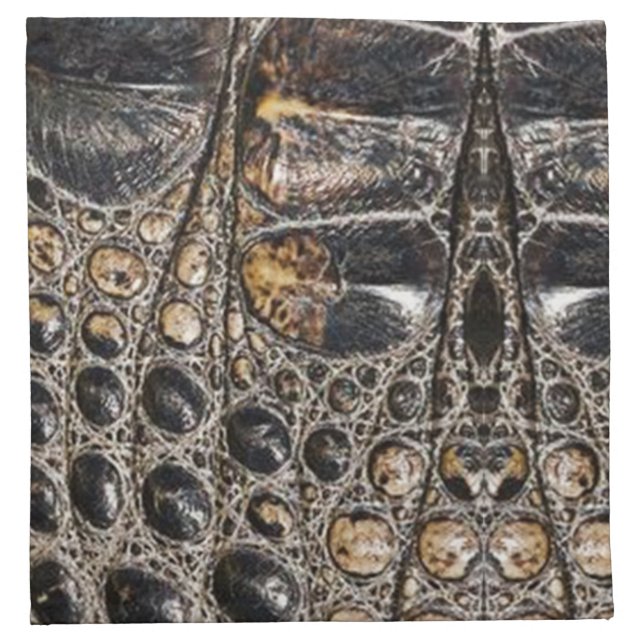 Brown American Alligator Skin Texture Cloth Napkin (Front)