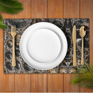Brown American Alligator Skin Texture Cloth Placemat