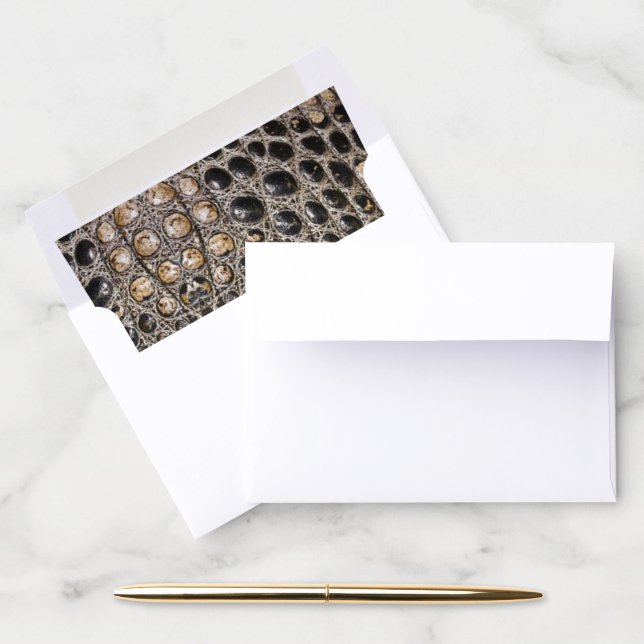 Brown American Alligator Skin Texture Envelope Liner (Desk)