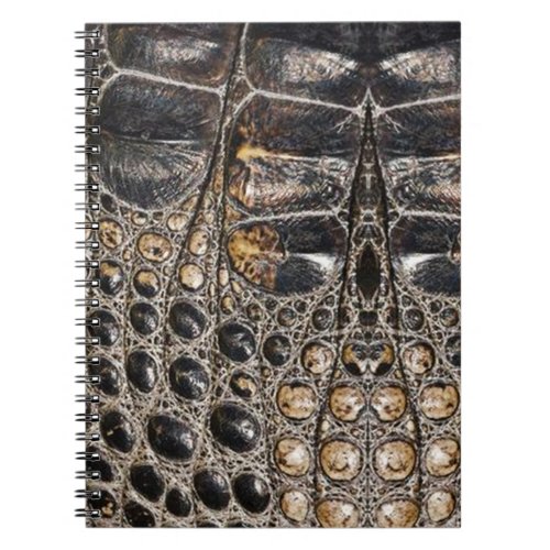 Brown American Alligator Skin Texture Notebook