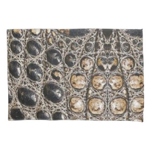 Brown American Alligator Skin Texture Pillow Case