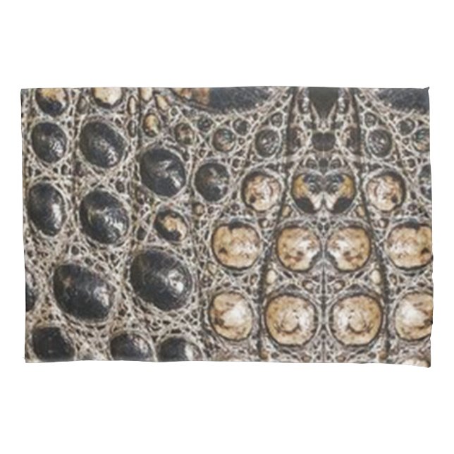 Brown American Alligator Skin Texture Pillow Case (Front)