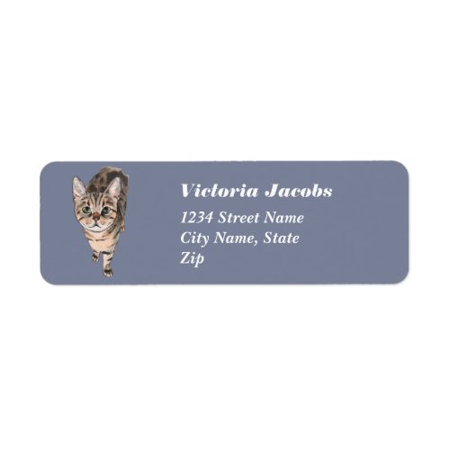 Brown American Shorthair Kitty Label