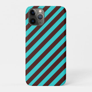 Brown and aqua stripes iPhone 11 pro case
