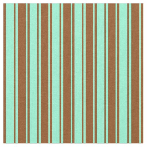 Brown and Aquamarine Colored Pattern Fabric
