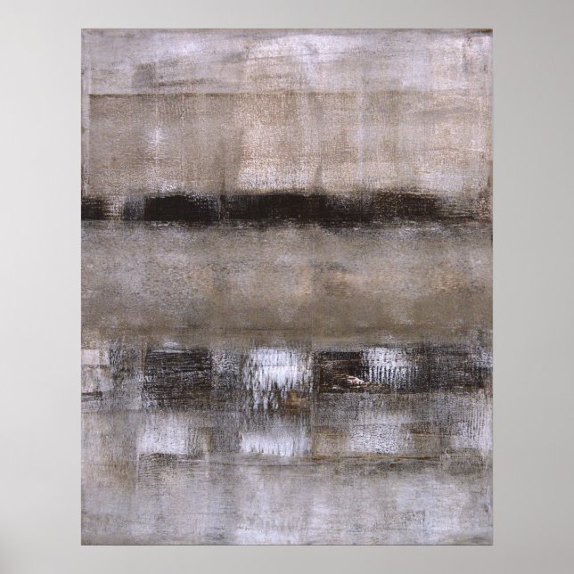Brown and Beige Abstract Art Poster (Front)