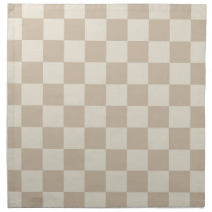 Brown and Beige Checkerboard Cloth Napkin
