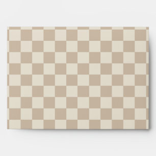 Brown and Beige Checkerboard Envelope