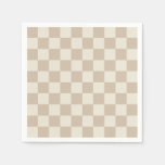 Brown and Beige Checkerboard Napkins