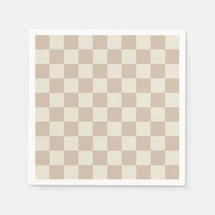 Brown and Beige Checkerboard Napkins