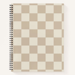 Brown and Beige Checkerboard Notebook
