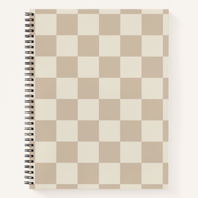 Brown and Beige Checkerboard Notebook (Front)