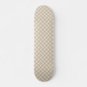 Brown and Beige Checkerboard Skateboard