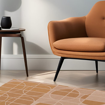Brown And Beige Circles Geometric Rug by Gingezel at Zazzle