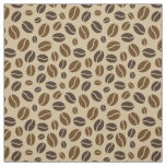 Brown and Beige Coffee Beans Pattern Fabric