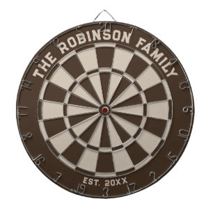 Brown and Beige Family Dartboard with Darts