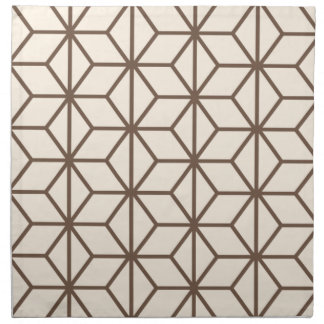 Brown and beige geometric art-deco pattern cloth napkin
